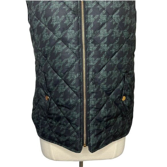 Kensie Jeans Quilted Vest Womens Medium Green Black Pockets - Picture 4 of 10
